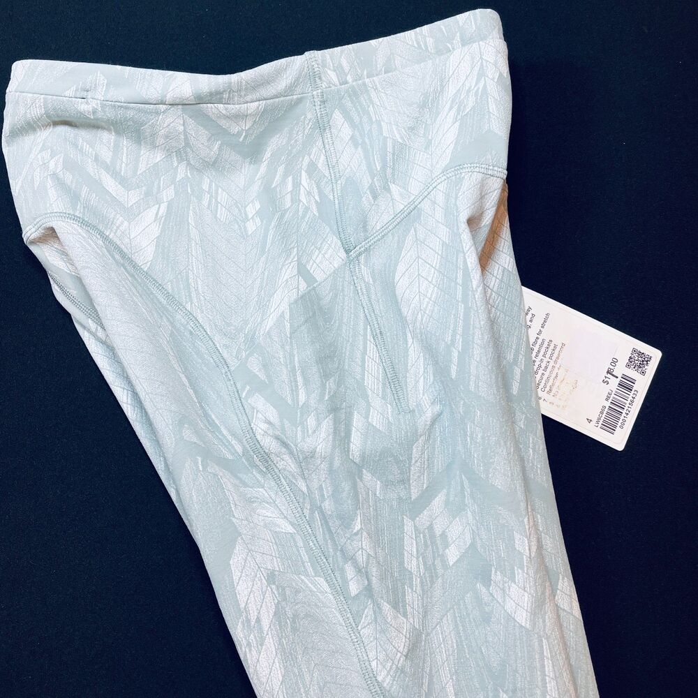 ~ NEW! Sz 4 Lululemon Swift Speed High-Rise Crop, 21" Light Gray Green Blue Lulu - Picture 15 of 16